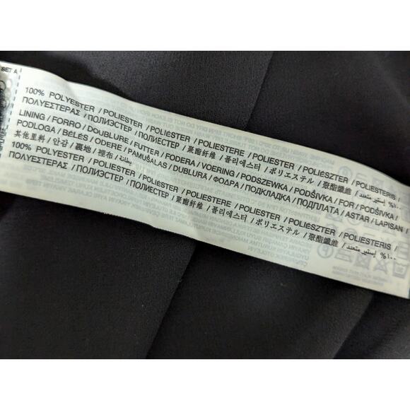 MNG! LUXE BLACK RUFFLED, LAYERED SILK LOOK (POLY) PARTY DRESS! FULLY LINED! SZ M - Picture 6 of 9